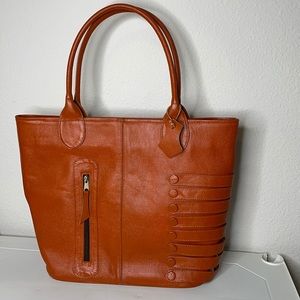 All leather tote bag